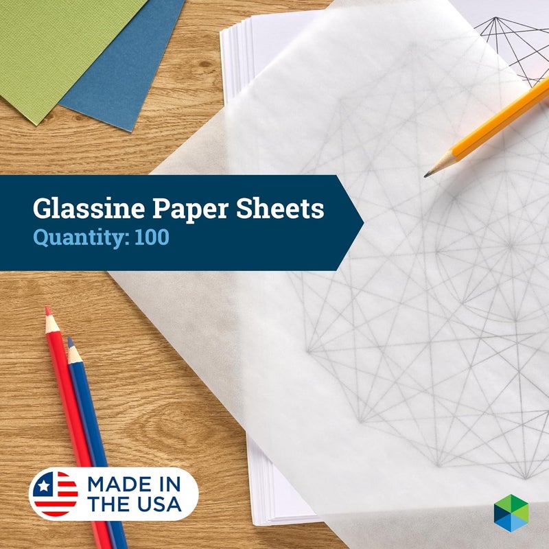 JBM PACKAGING Glassine Paper Sheets, 16" x 20", Pack of 100 Transparent Paper Sheets for Artwork, Drawings, Photos, Arts and Crafts, Food, and Baked Goods - Image 2